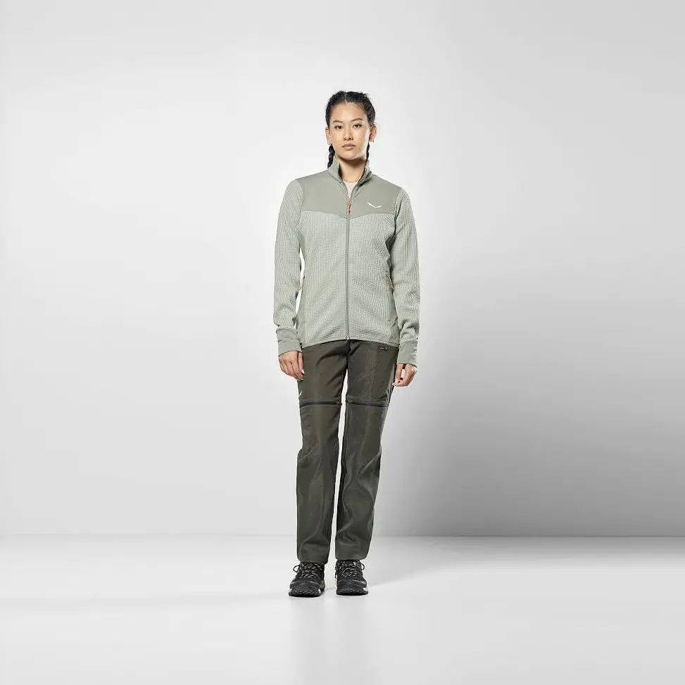 Флісова кофта Salewa Puez Waffle Hyb PL Jacket W M Сірий-Зелений (1054-013.012.1082) - фото 5