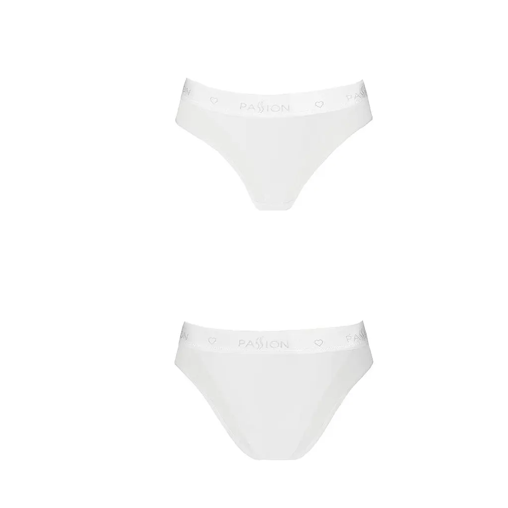 Трусики з прозорою вставкою Passion PS002 PANTIES XL, white - фото 4