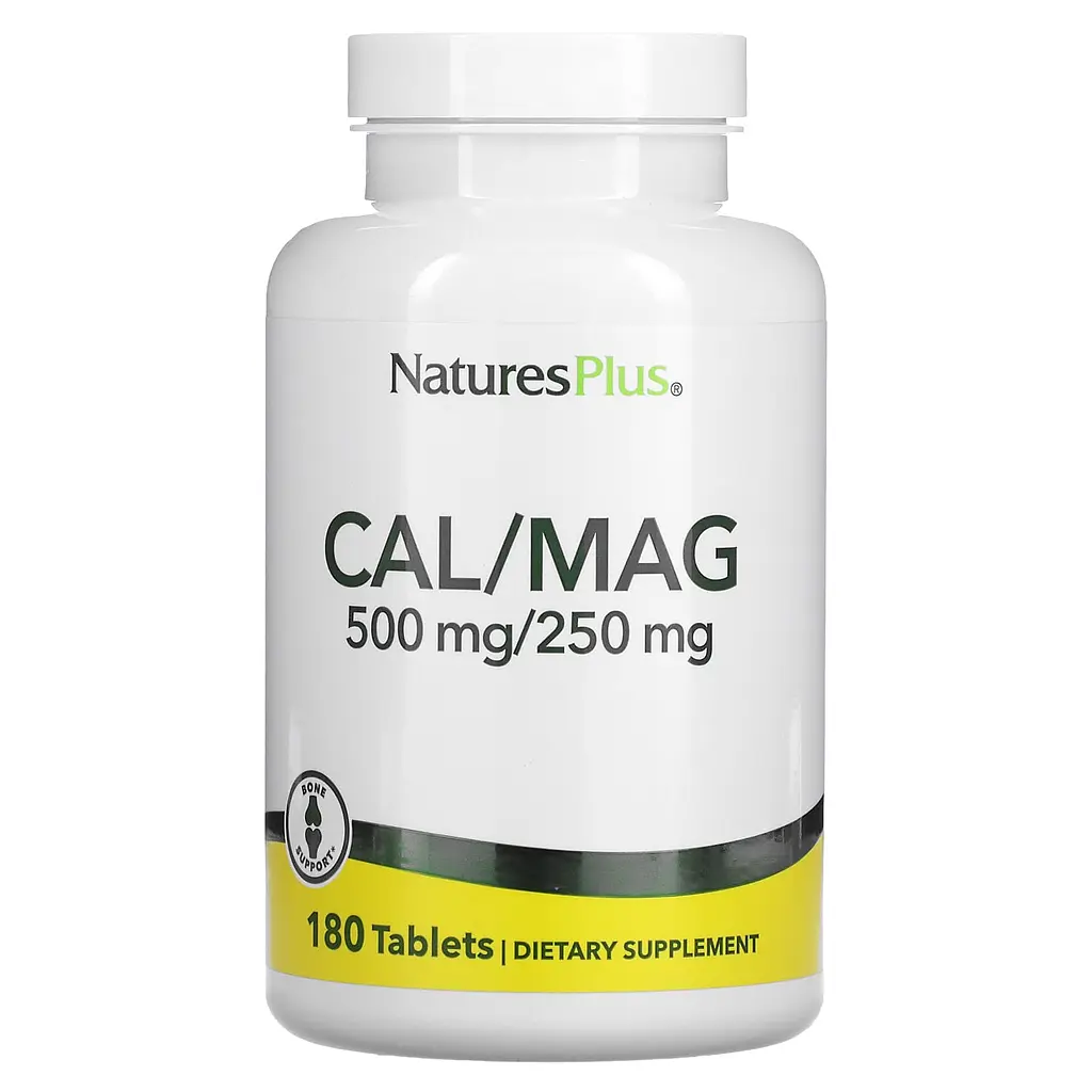 Кальцій та магній, Cal/Mag, 500/250 мг, 180 таблеток Nature's Plus vit0001801
