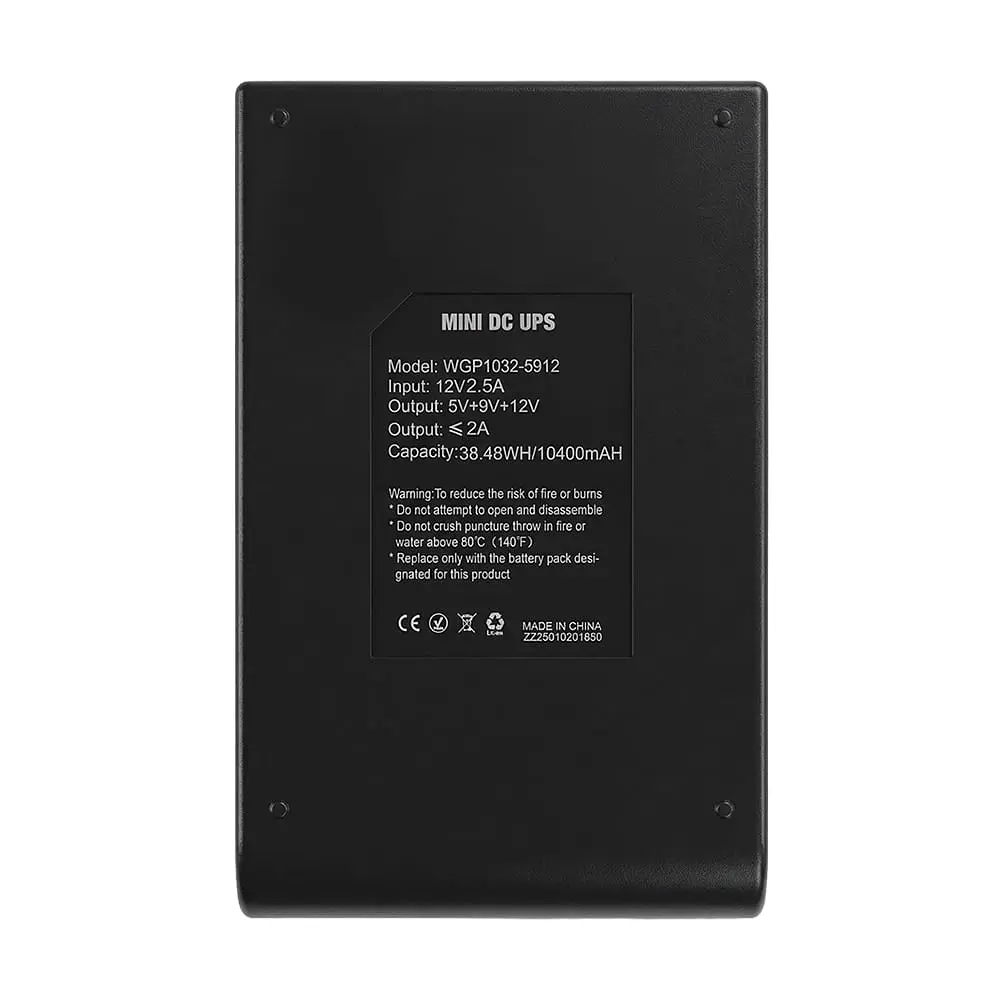 Джерело безперебійного живлення Mini UPS WGP UPS1032 10400mAh 5V/9V/12V, Li-ion 4*2.6Ah, для роутера та оптичного терміналу (42-00254) - фото 6