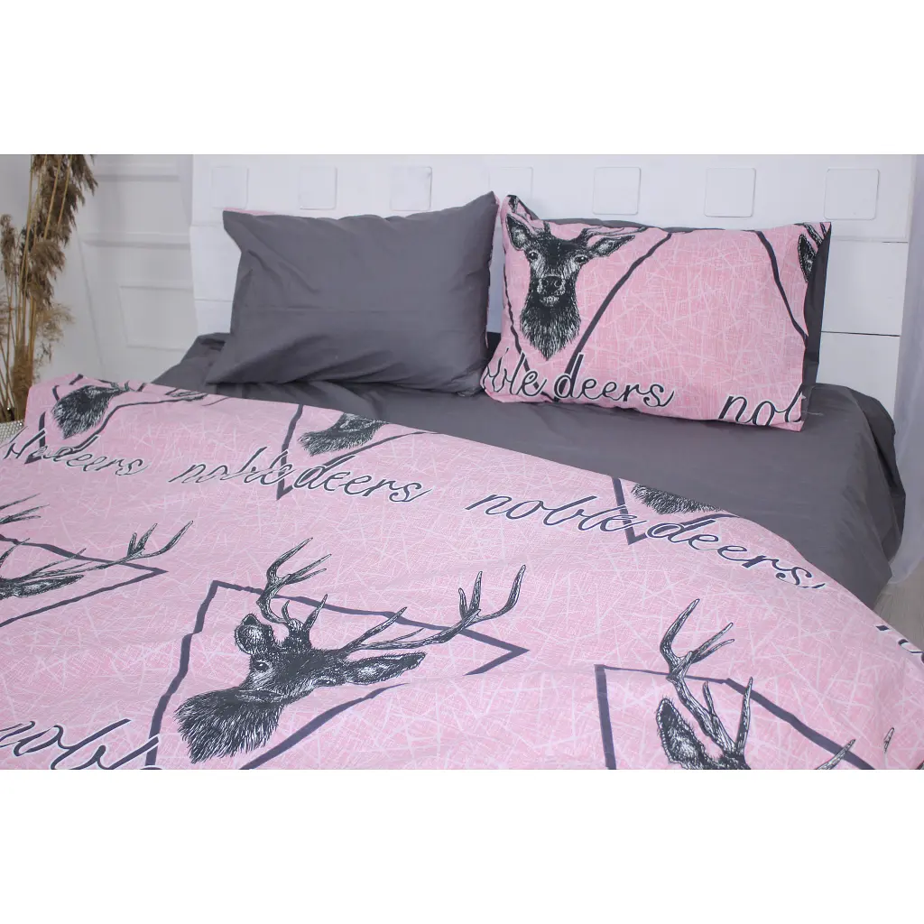 Постільна білизна MirSon Бязь Ranforce Elite 17-0516 Noble deers pink King Size (2200004706894) - фото 4