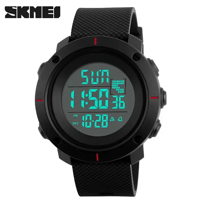 Мужские спортивные часы Skmei 1213 dekker чорные с красным - фото 3