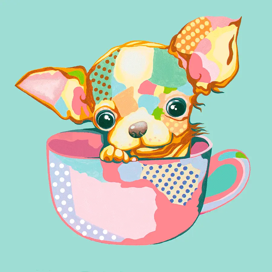 Полотно на ХДФ з контуром Arteo Pop Art Puppy 20×20 бавовна акрил - фото 2