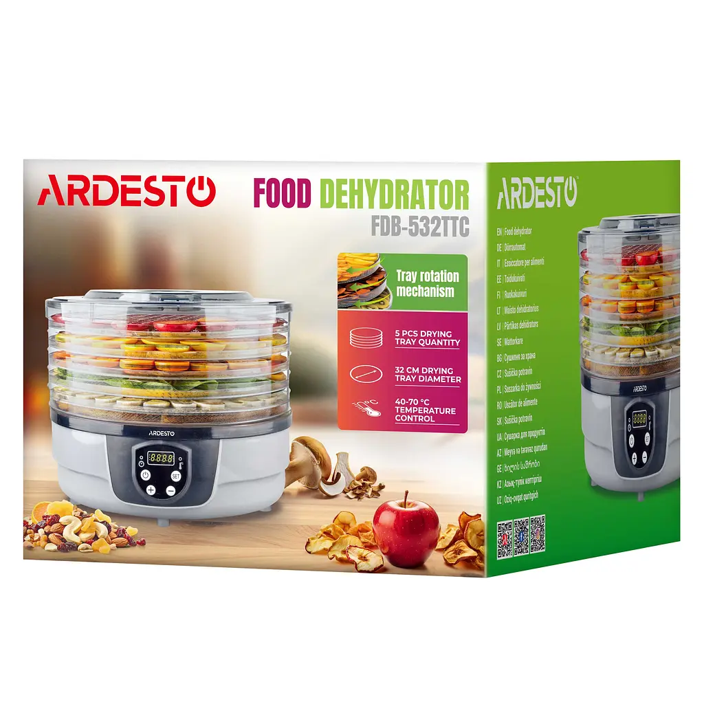 Сушилка Ardesto для продуктов FDB-532TTC 250 Вт поддонов 5 x 3 см диаметр 32 см таймер - фото 7