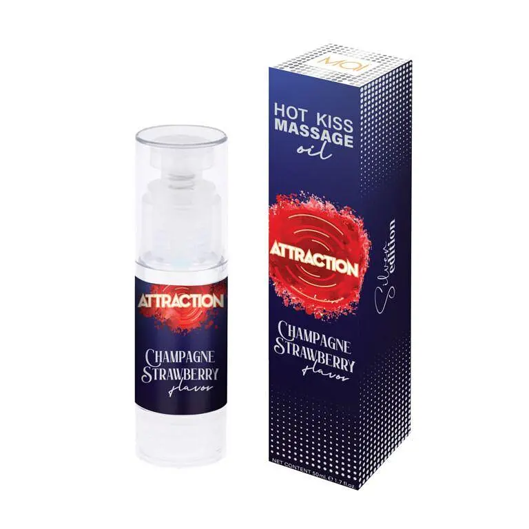Їстівна масажна олія MAI Attraction Champagne Strawberry Hot Kiss (50 мл) - фото 2