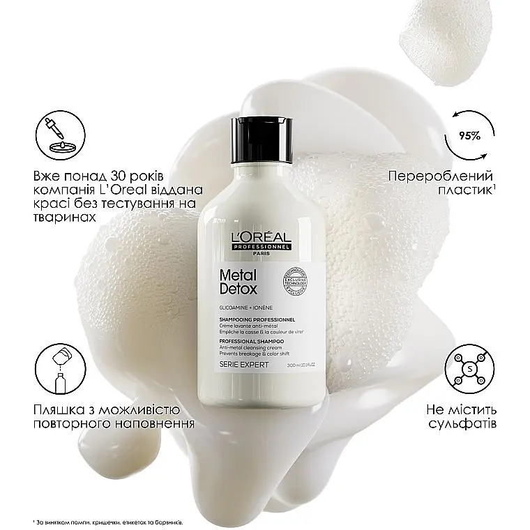 Шампунь L'Oreal Professionnel Serie Expert Metal Detox Anti-metal для зменшення ламкості та небажаної зміни кольору очищувальний 300 мл - фото 2