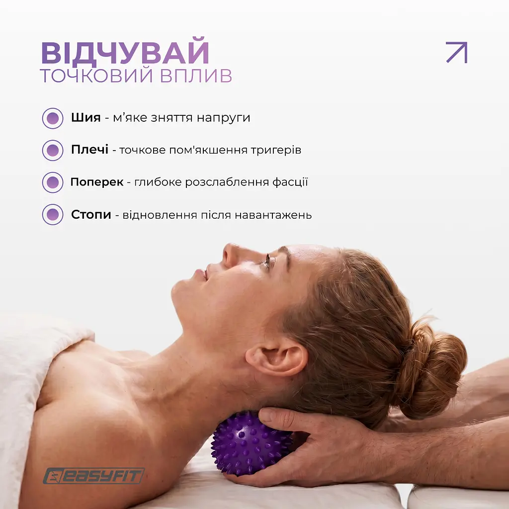 Масажний м'ячик EasyFit Goober з шипами фіолетовий - фото 5