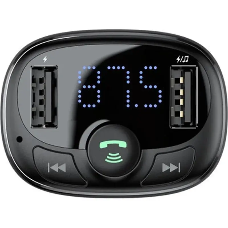 FM модулятор Baseus T Shaped S-09A 2 х USB Type-A, microSD Black (CCMT000001) - фото 5