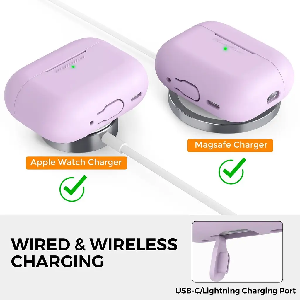 Чохол AhaStyle Colorful Silicone Case для AirPods Pro 2 Lavender [CP-187-2-C-LR] [133837] - фото 4