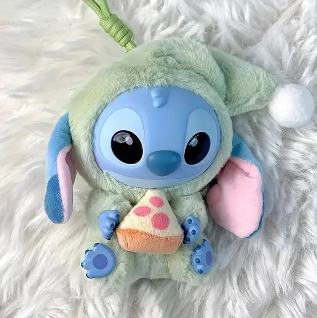 Іграшка сюрприз м'який брелок Лабубу Стич 15см lububu Stitch Eat Something Before Sleep Series лялька для сумки - фото 2