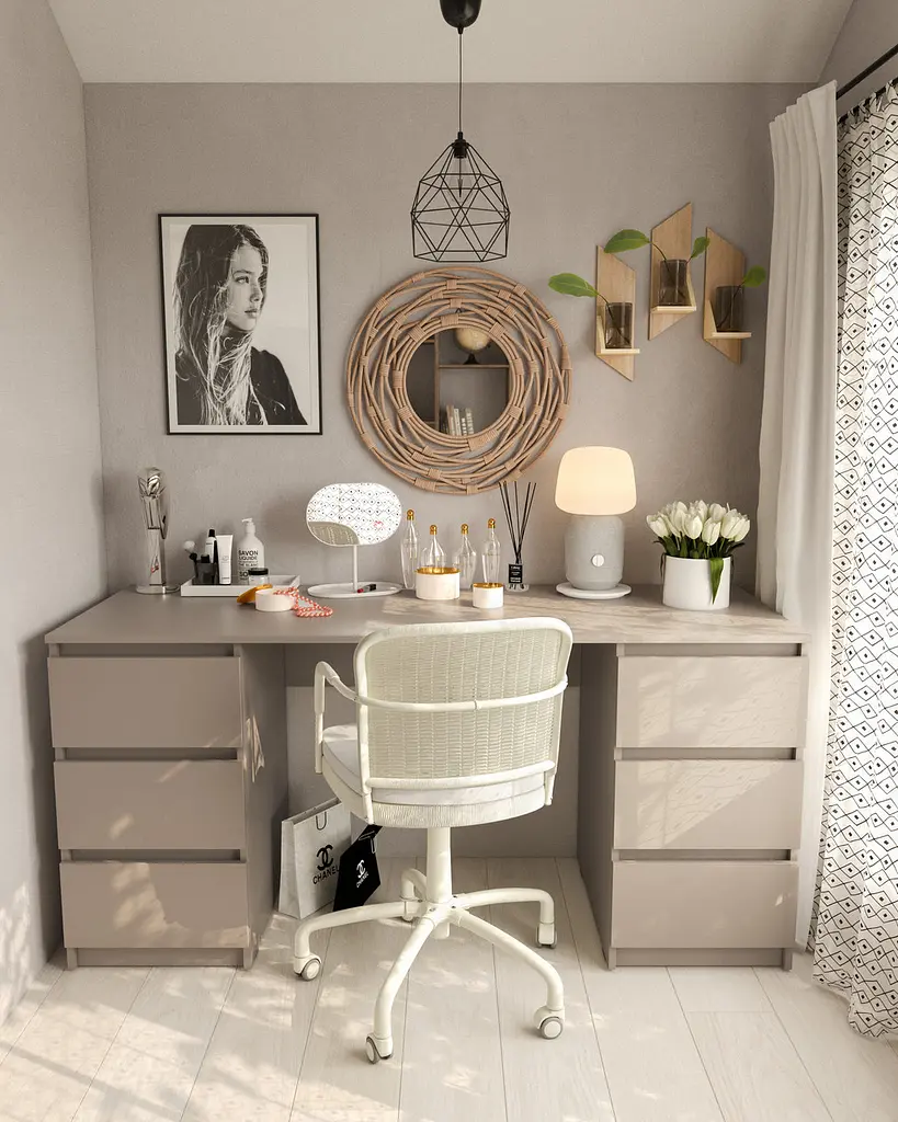 Стіл комп'ютерний з двома тумбами на 6 ящиків, письмовий стіл з ДСП FT-228 - фото 6