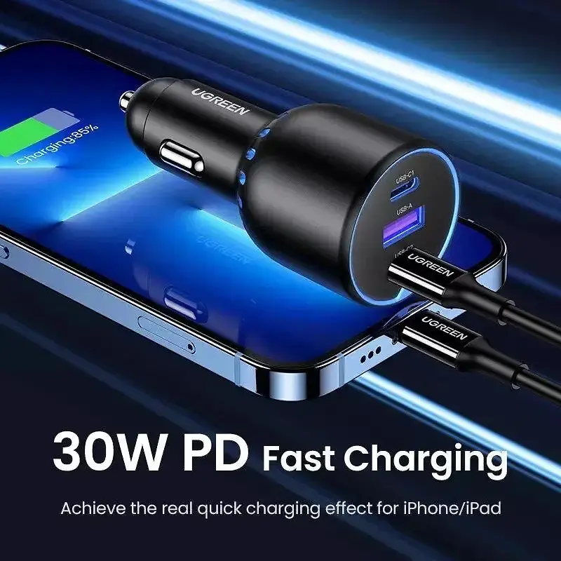 Автозарядний Ugreen CD293 130W 3 USB type-C адаптер швидкого заряджання (90413) - фото 5