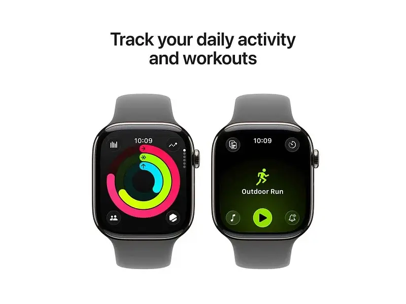 Смарт-годинник Apple Watch Series 11 GPS + Cellular 42mm Natural Tit. Case w. Stone Gray Sport Band - S/M (MF8M4) - фото 2