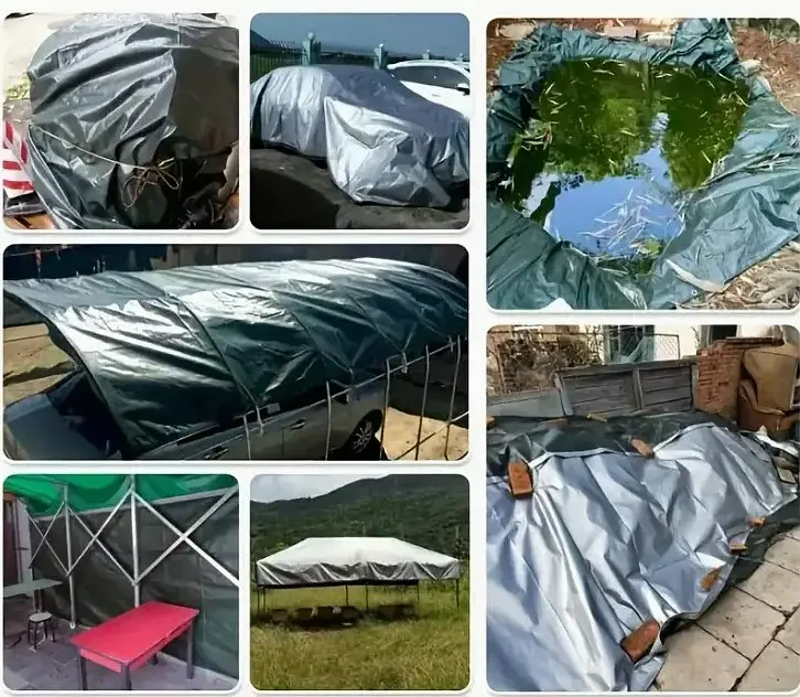 Тент тарпауліновий Shadow з металевими люверсами 200 г/м² 5 х 8 м сірий (TTSH00011) - фото 8