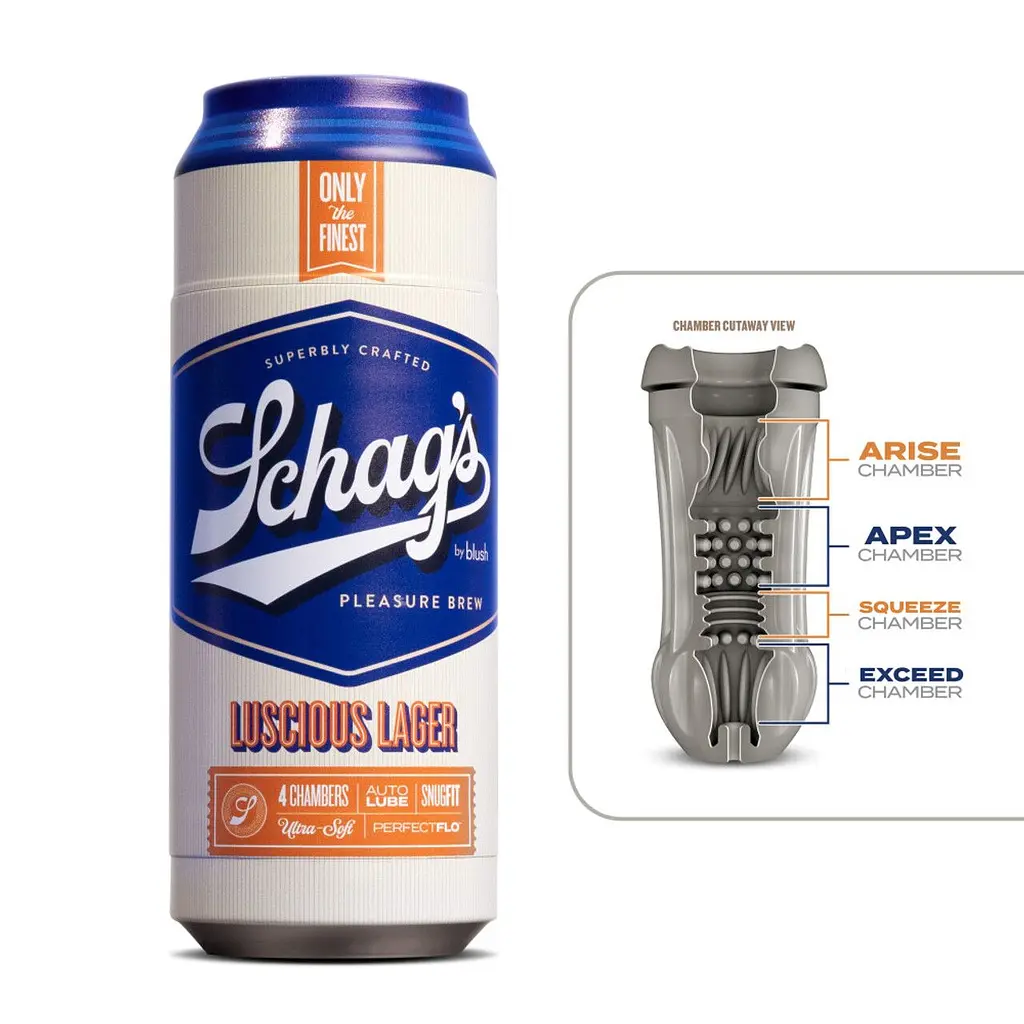 Мастурбатор - банка пива Blush Schag's Luscious Lager Masturbator Frosted, самозмащуваний, вакуум - фото 2