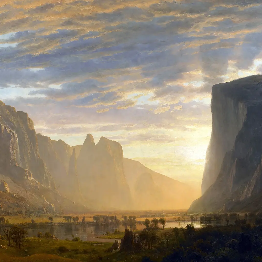 Інтер'єрна картина Краєвид долини Йосеміті, Альберт Бірштадт, Albert Bierstadt, репродукція картини, 60×90 см (id7005) - фото 6