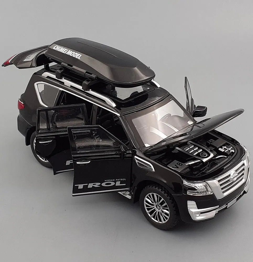 Колекційна металева модель автомобіля АвтоЕксперт Nissan Patrol з багажником на даху, інерцією, світлом та звуком 1:32 - фото 7