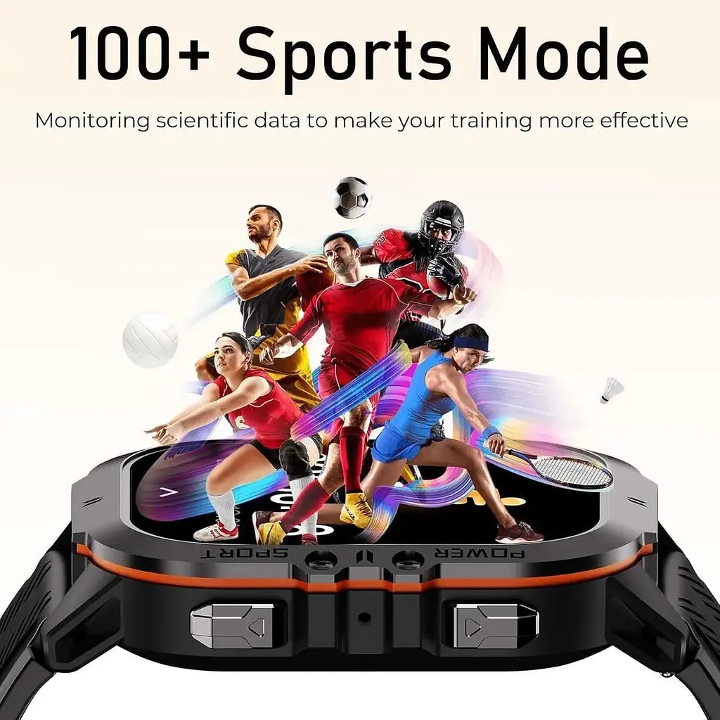 Розумний годинник Viran для чоловіків 1.96 дюйма AMOLED Fitness Tracker Smartwatch - фото 9