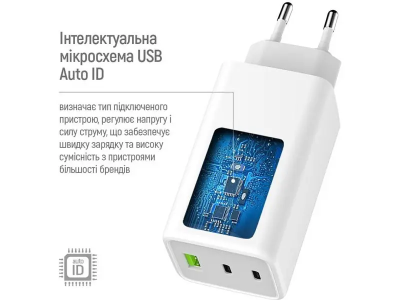 Мережевий зарядний пристрій ColorWay GaN Mini 100 W White (CW-CHS061PD-WT) - фото 5