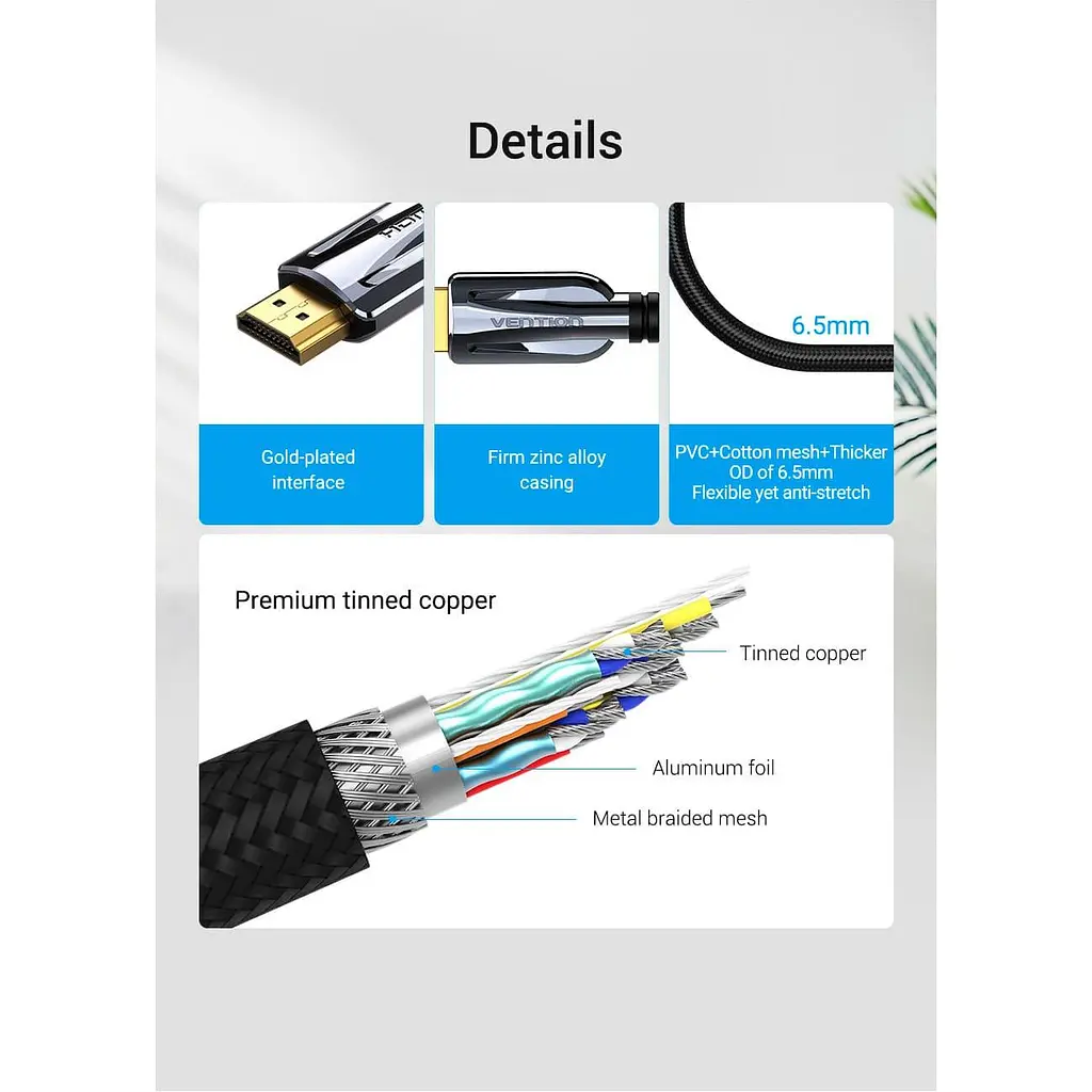 Кабель Vention HDMI-HDMI V 2.1 1.5 м (AALBG) - фото 12