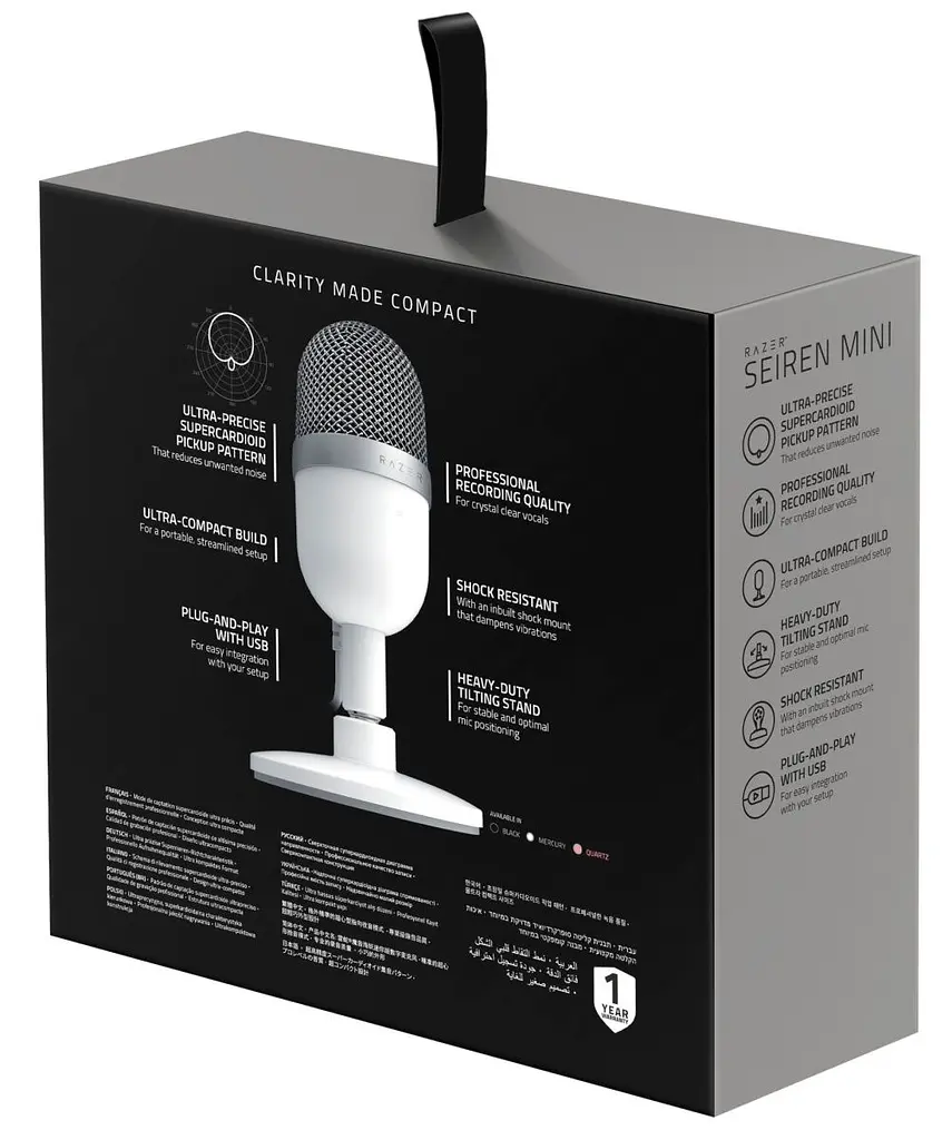 Мікрофон Razer Seiren mini Mercury (RZ19-03450300-R3M1) [67625] - фото 4