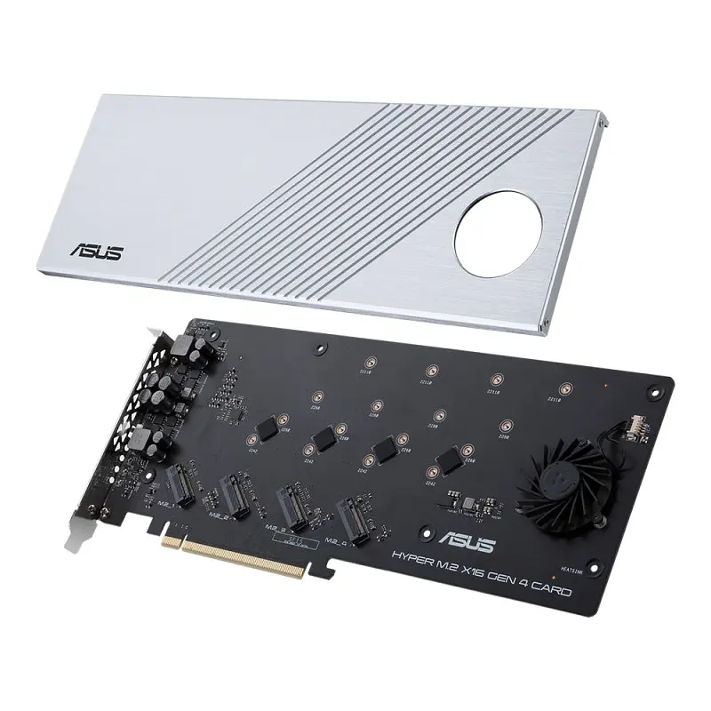 Плата-адаптер PCIe ASUS Hyper M.2 X16 PCIe 3.0 X4 Expansion Card GEN 4 - фото 3