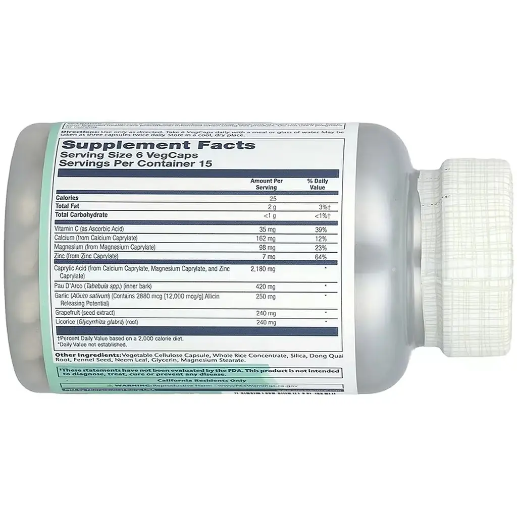 Комплекс трав Solaray Yeast Cleanse 90 веганських капсул - фото 3