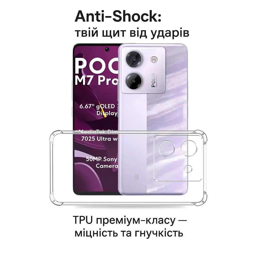 Чохол до мобільного телефона BeCover Anti-Shock Poco M7 Pro 5G Clear (713809) - фото 2