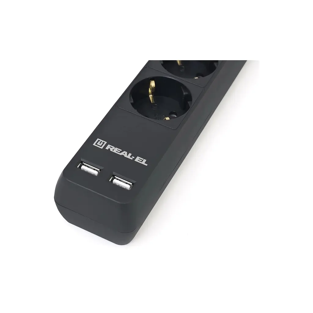 Мережевий фільтр живлення REAL-EL RS-6 PROTECT USB, 5m, black (EL122300018) - фото 3