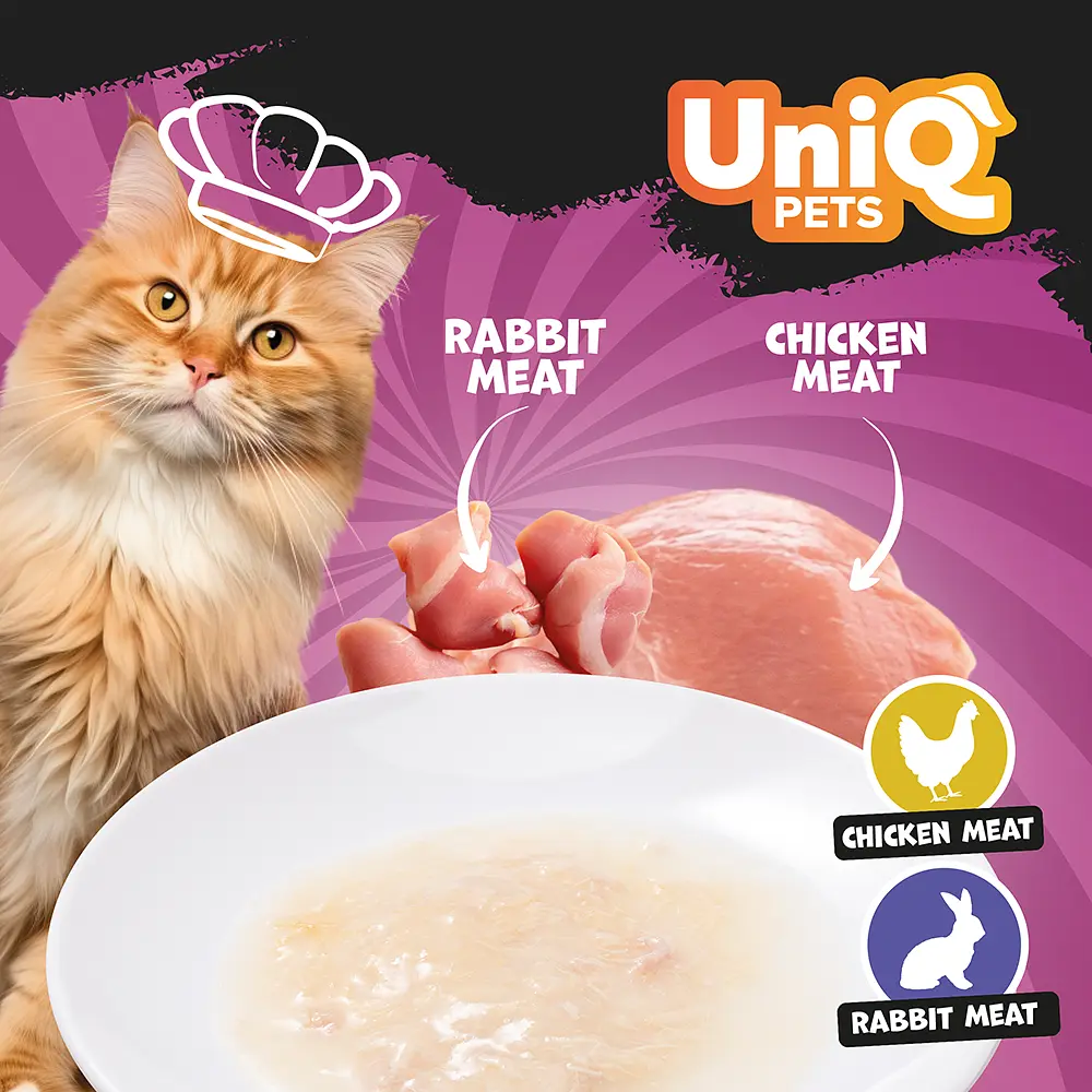 Суп для кішок UNIQ PETS CAT WET FOOD YUMMY SOUP з курячими шматочками та м'ясом кролика, 60 г - фото 5
