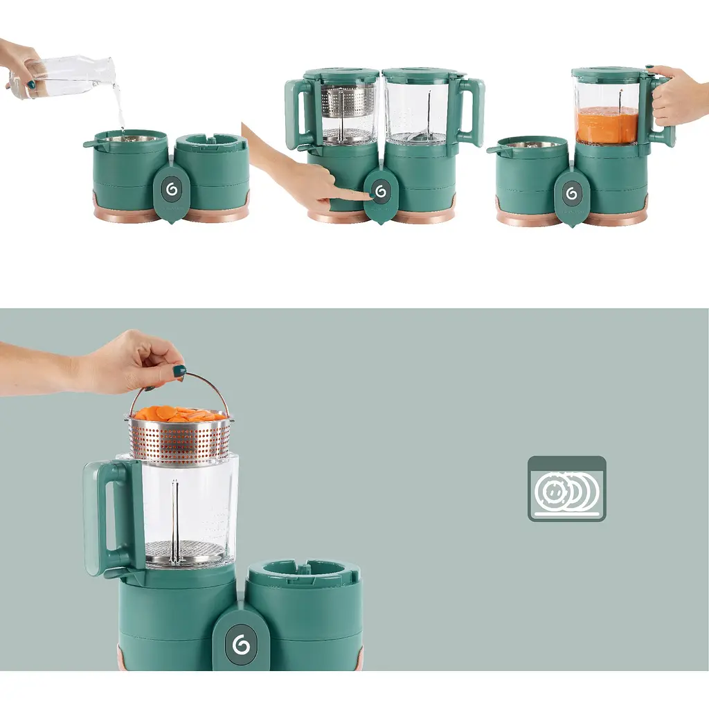 Блендер-пароварка Babymoov Nutribaby Glass зелений (A001132) - фото 3