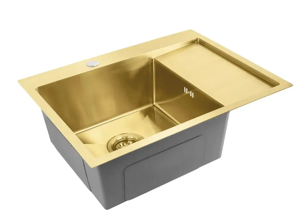 Кухонна мийка Rea Fin 620x480 мм brushed gold ZLE-06013 - фото 5