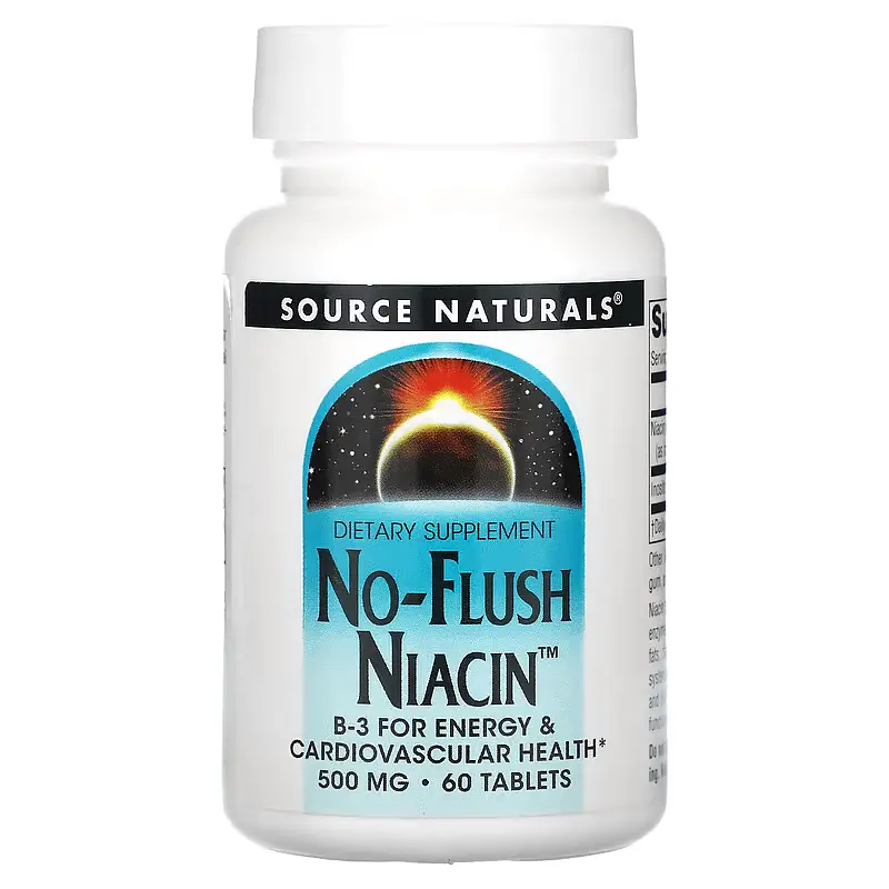 Ниацин Source Naturals No-Flush Niacin 500 мг 60 таблеток - фото 1