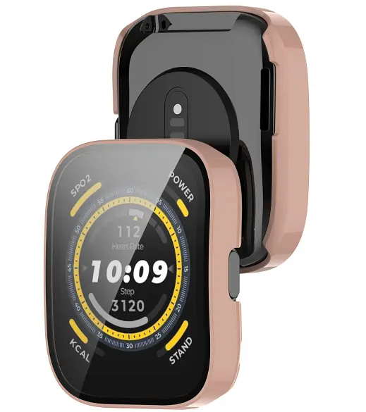 Чохол-накладка DK для Xiaomi Amazfit Bip 5 Пластик Gloss Скло Full Cover Pink - фото 2