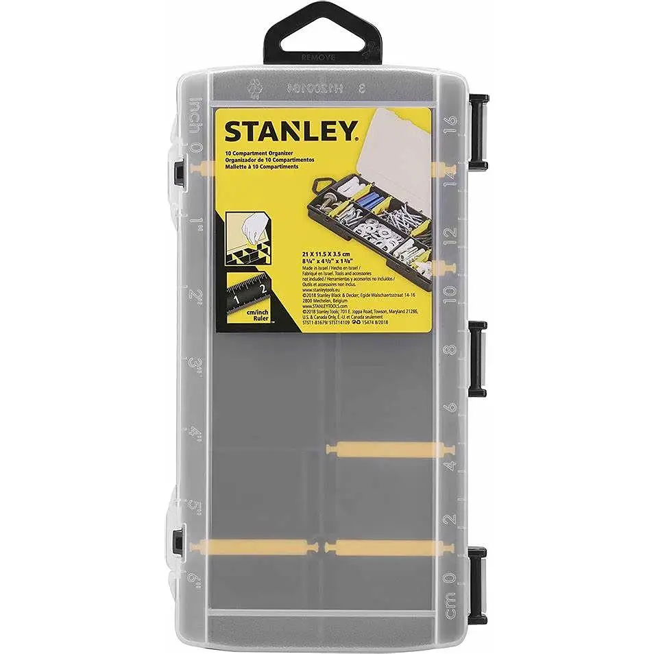 Органайзер Stanley 10 комірок з переставними перегородками пластиковий (STST81679-1) - фото 3