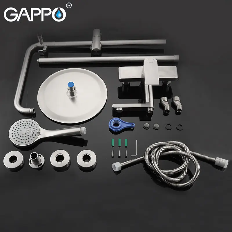 Душова система Gappo G2499-20, вилив - перемикач на лійку або верхній душ, Нержавіюча сталь - фото 6