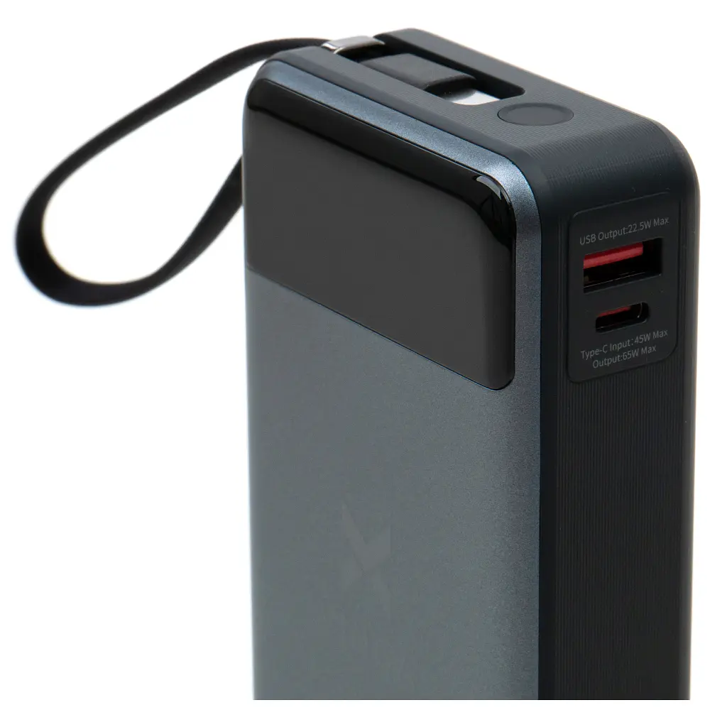 Батарея універсальна Vinga 20000 mAh 65W Display USB-C Cable Grey (VPBB2065C) - фото 7