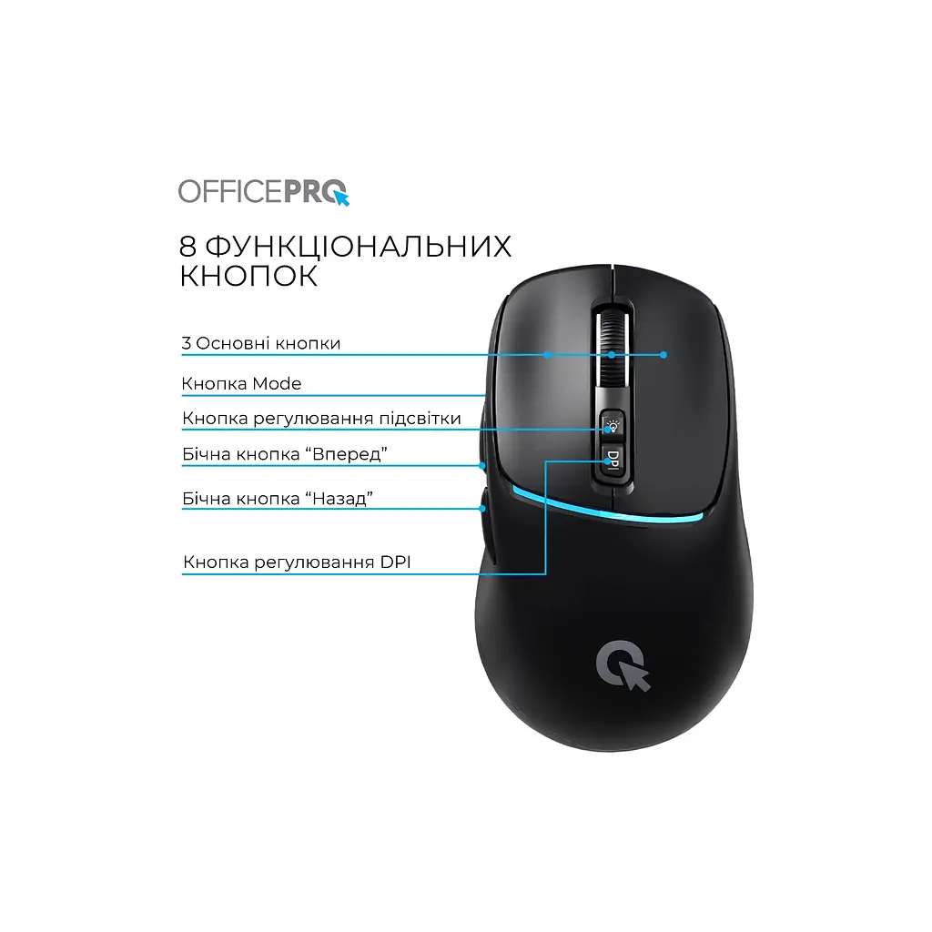 Мишка OfficePro M468B Wireless/Bluetooth Black (M468B) - фото 5