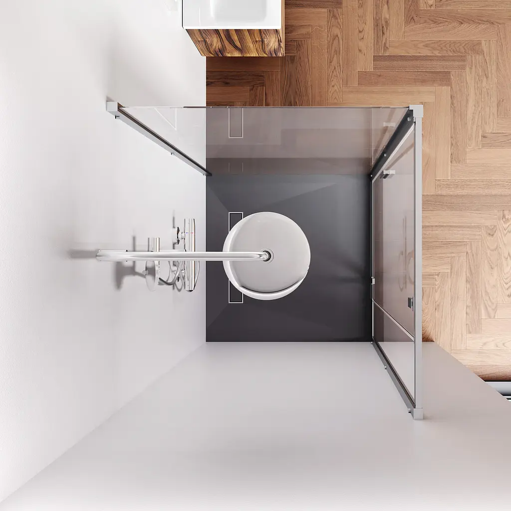 Душова кабіна AM.PM Gem Square Pivot 90x90 см без піддону хром матовий W90UG-404-9090-MT - фото 5