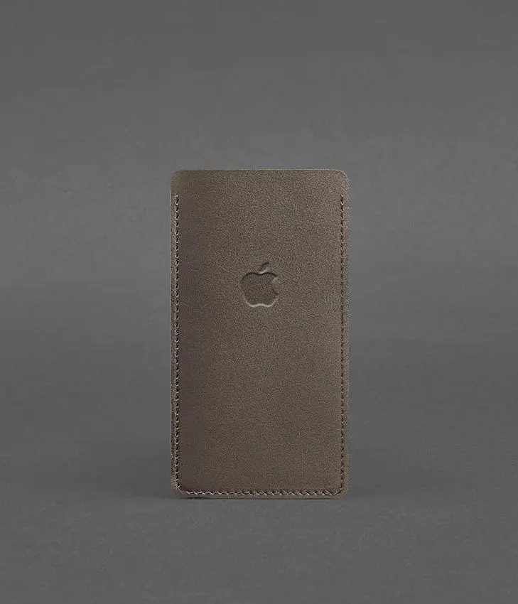 Кожаный чехол для iPhone 13 Темно-бежевый - фото 2