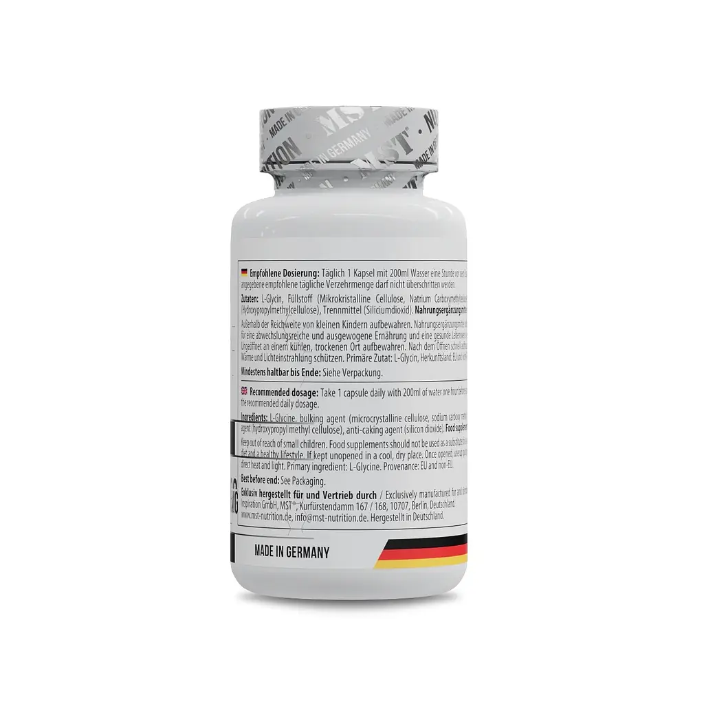 Глицин MST Glycine 1000 mg, 60 капсул для поддержания нервной системы - фото 3
