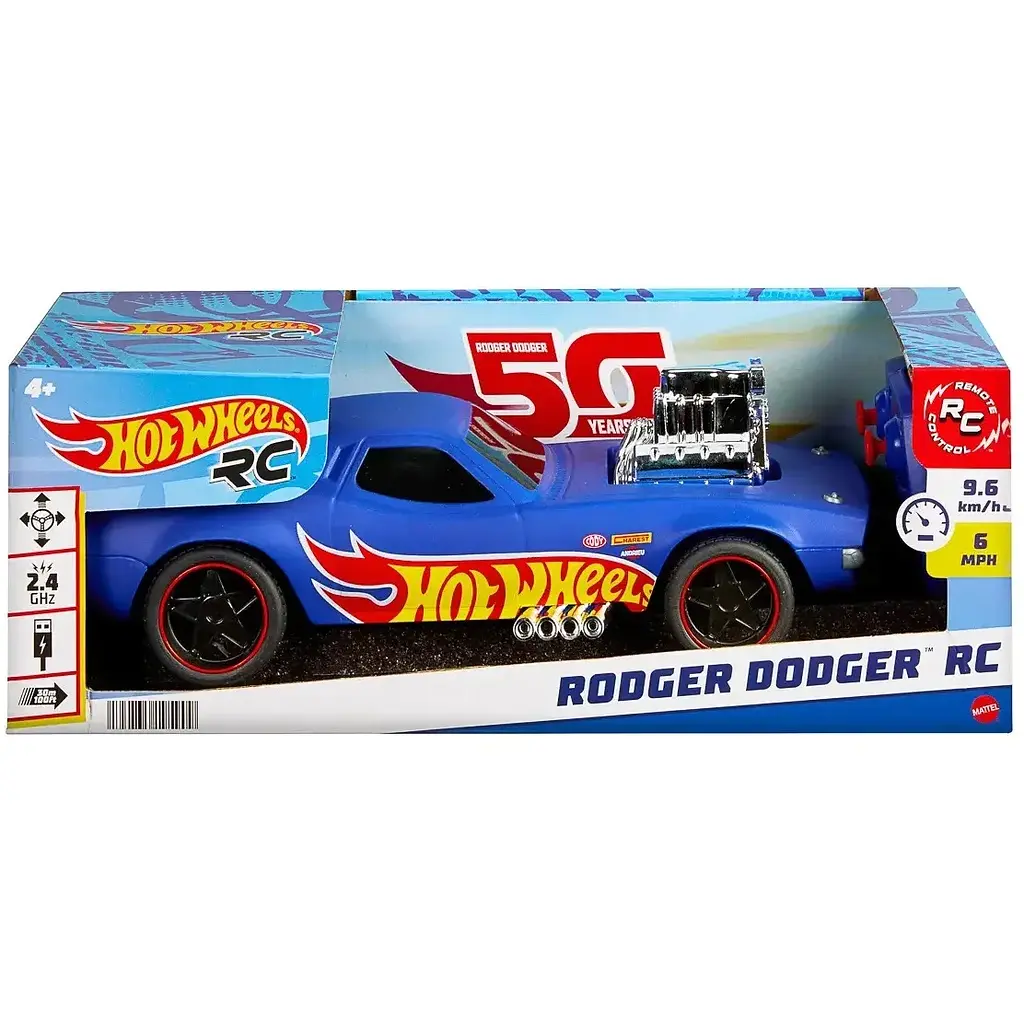 Машинка на радиоуправлении Hot Wheels Rodger Dodger 1:16 увеличенная (HTP54) - фото 2