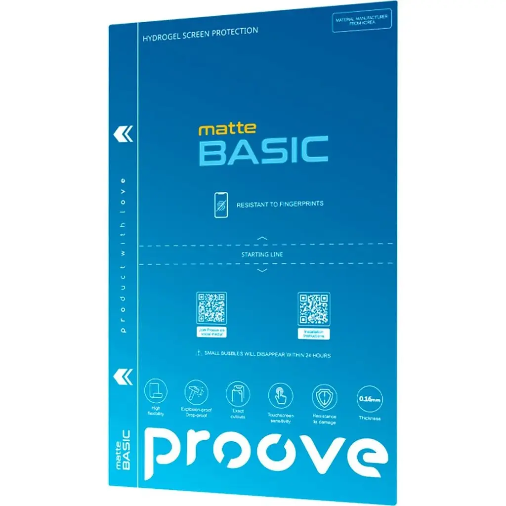 Гідрогелева захисна плівка Proove Hydrogel Screen Protection BASIC Size S Matte + безкоштовна поклейка (GGBA21600150) [68943] - фото 2