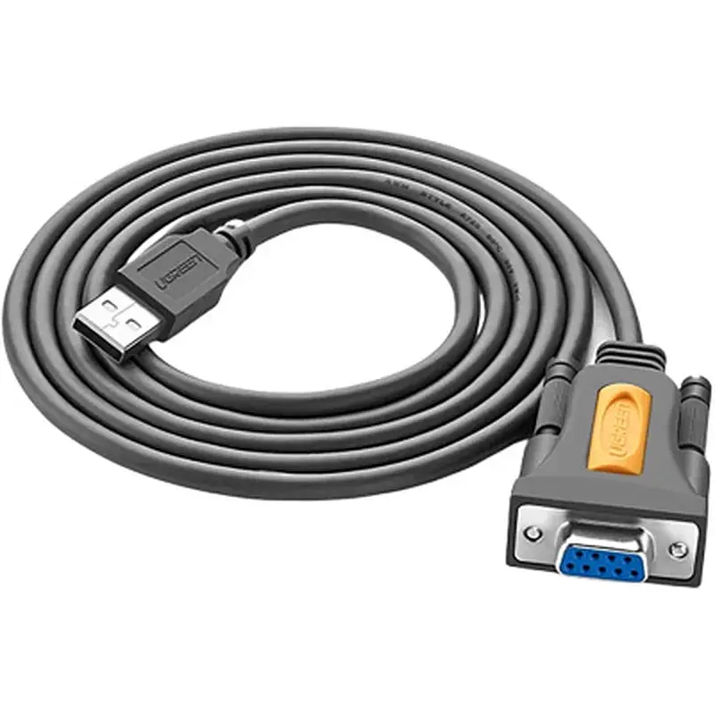 Кабель для передачи данных Ugreen CR104 USB to COM F DB9 RS-232 1.5 m black (20201) - фото 2