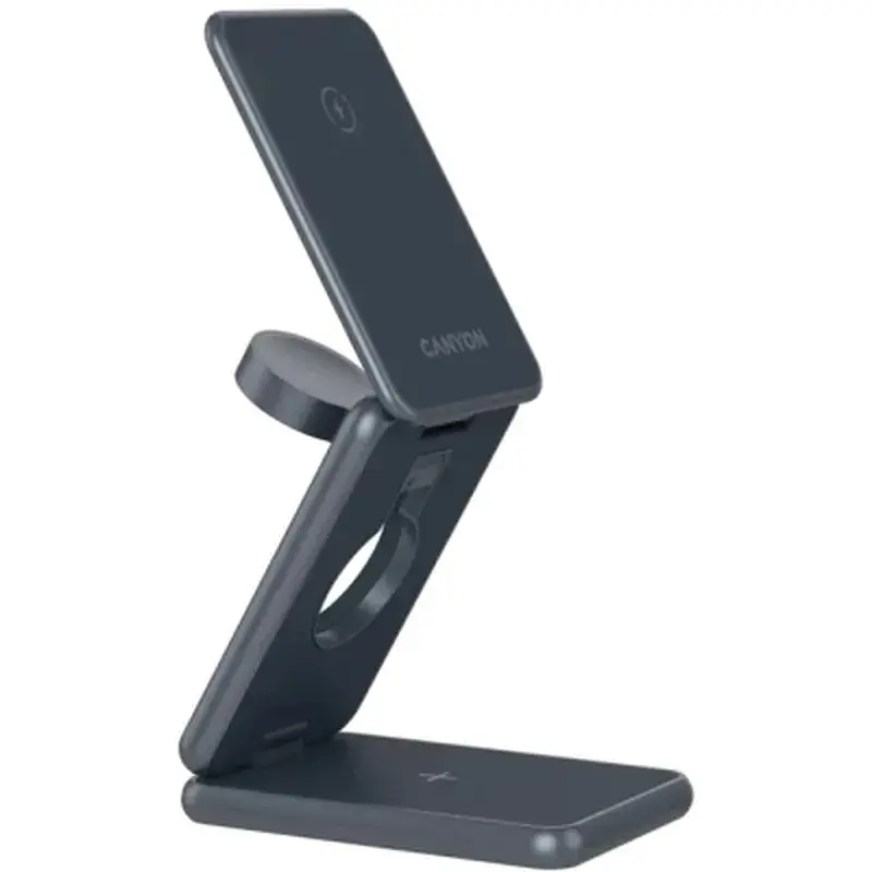 Зарядний пристрій Canyon Foldable wireless charger 15W 3in1 Metal (CNS-WCS309M) - фото 3