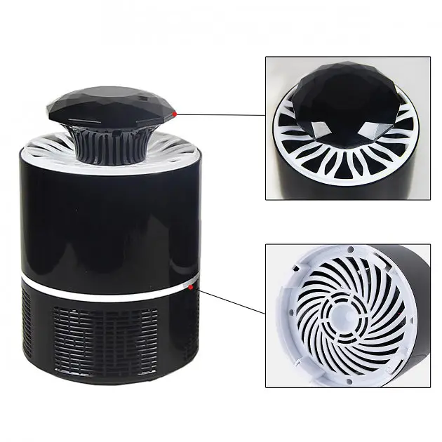 Лампа пастка для комарів нищівник комах 5 Вт USB Mosquito Killer Lamp чорна - фото 5