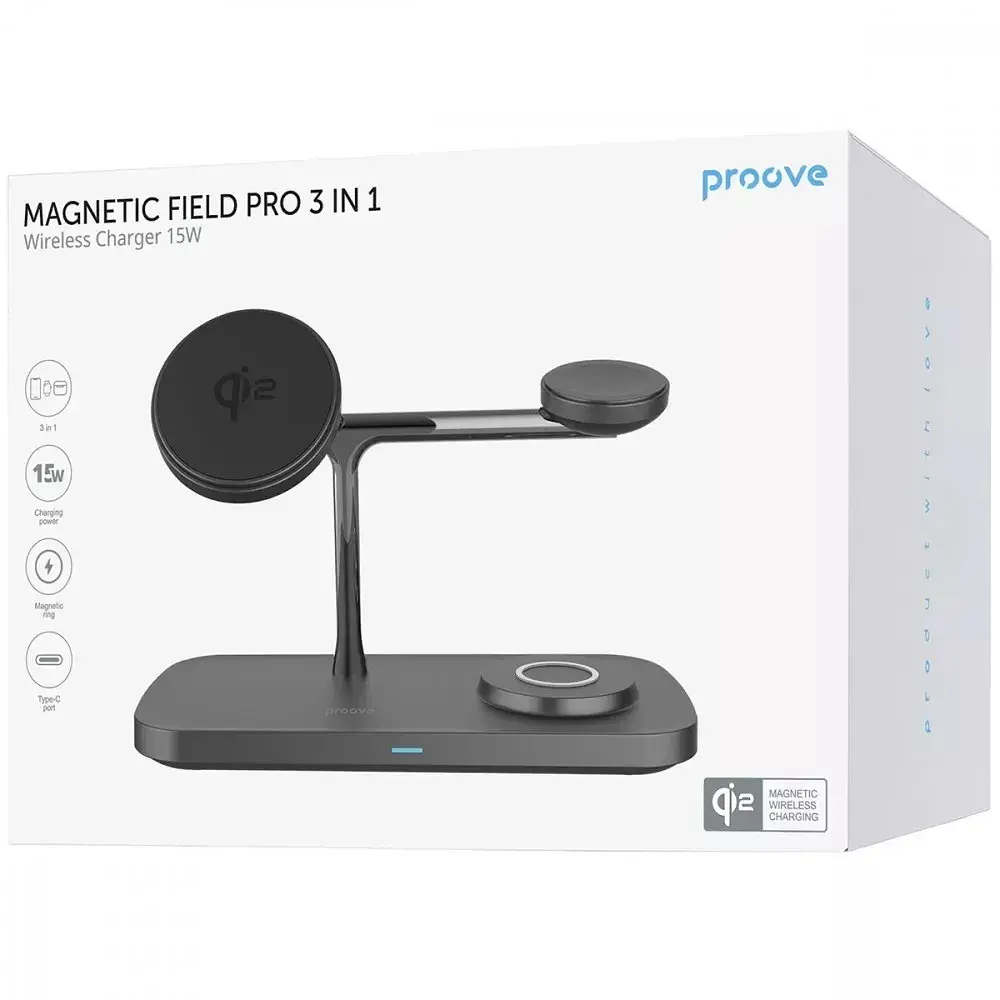 Бездротовий зарядний пристрій Proove Magnetic Field Pro 15W Black (WSMP15002001) - фото 10