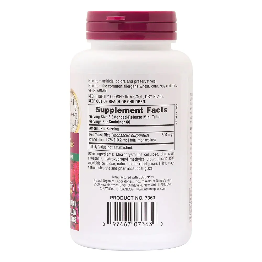 Натуральная добавка Natures Plus Herbal Actives Red Yeast Rice 600 mg, 120 мини таблеток - фото 2
