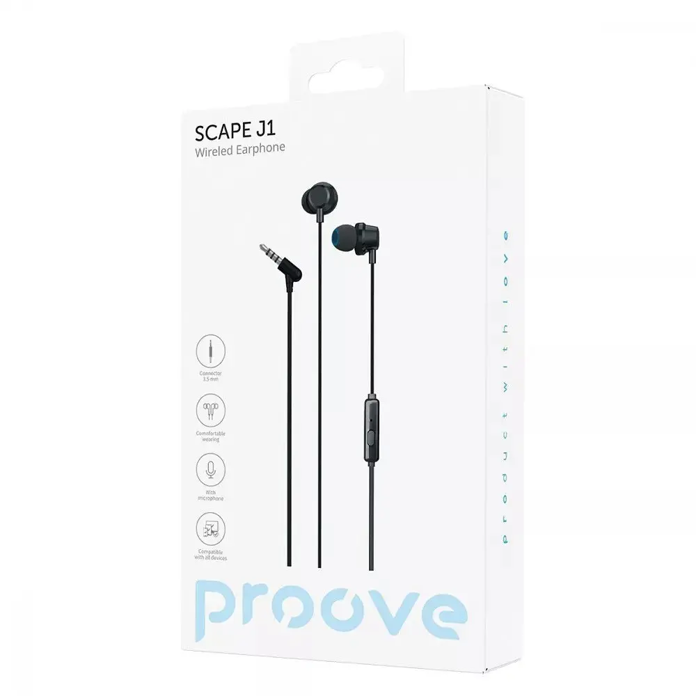 Наушники Proove проводные Scape J1 3.5mm черные - фото 2
