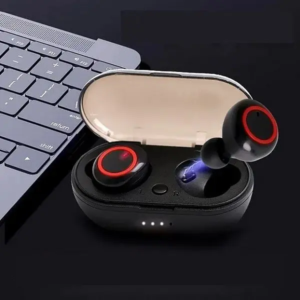 Бездротові навушники WK V5 TWS Bluetooth v5.0 300mAh Siri Black - фото 3